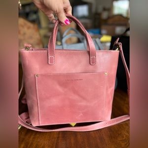 Portland Leather Goods Crossbody Tote Peony